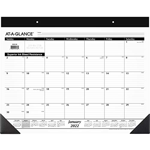 2022 Desk Calendar by AT-A-GLANCE, Monthly Desk Pad, 21-3/4″ x 17″, Large, Refillable (SK2200)