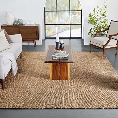 Respite Natural Color Hand-Woven Chunky-Textured Jute Area Rug 8×10 (8’x10′)