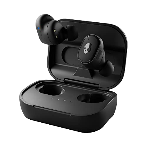 Skullcandy Grind True Wireless In-Ear Bluetooth Earbuds Compatible with iPhone and Android / Charging Case and Microphone / Great for Gym, Sports, and Gaming, IP55 Water Dust Resistant – Black