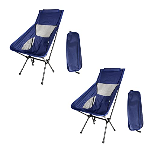 TIDANT Camping Chair, Portable Folding Chair for Outdoor, Camping, Travel, Beach, Picnic, Festival, Hiking, Lightweight Backpacking, Collapsible Padded Arm Chair.(Bule 2pack)