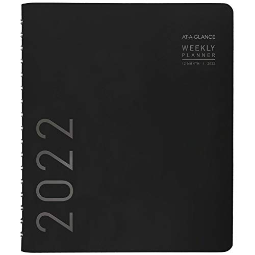 2022 Weekly & Monthly Planner by AT-A-GLANCE, 7″ x 8-3/4″, Medium, Contemporary, Black (70545X05)