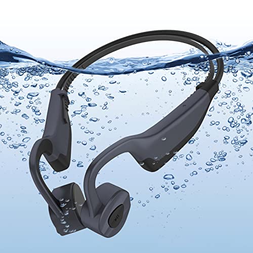 ESSONIO Bone Conduction Headphones Bluetooth Open Ear Headphones for Swimming Underwater IPX8 Waterproof Headphones Earbuds Diving Sports Built-in 16G
