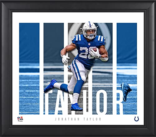 Jonathan Taylor Indianapolis Colts Framed 15″ x 17″ Player Panel Collage – College Player Plaques and Collages