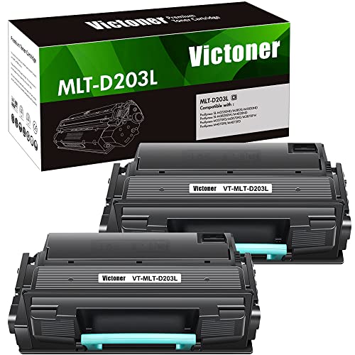 VICTONER Compatible Toner Cartridge Replacement for Samsung 203L MLT D203L MLT-D203L MLTD203L Proxpress M3320ND M3870FW M4020ND M3370FD M3820DW M4070FR M4070FX Printer (Black, 2-Pack)