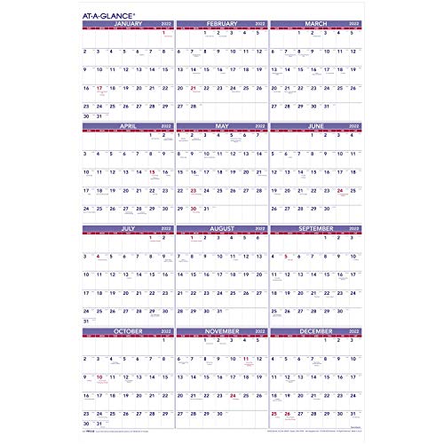 2022 Wall Calendar by AT-A-GLANCE, 24″ x 36″, Extra Large, Yearly (PM1228)