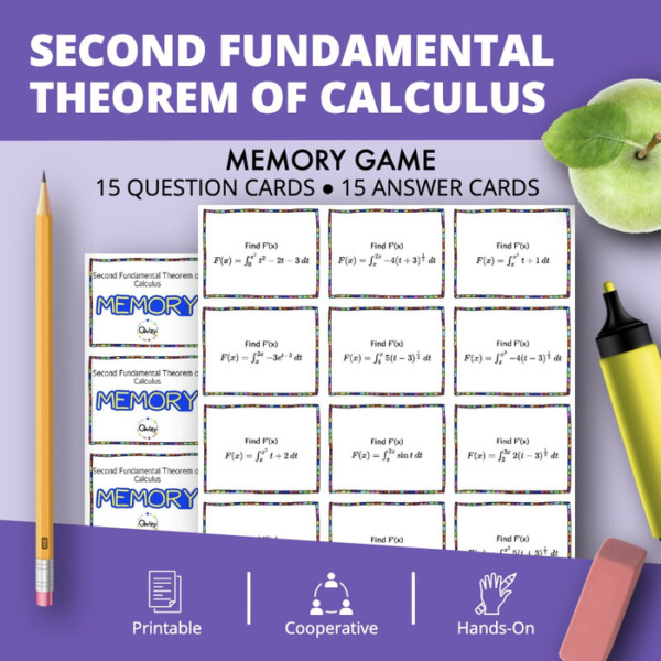 Calculus Integrals: Second Fundamental Theorem of Calculus Math Memory Game