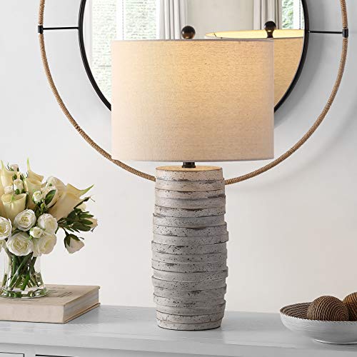 SAFAVIEH Lighting Collection Alron Modern Rustic Industrial Farmhouse Grey 27-inch Bedroom Living Room Home Office Desk Nightstand Table Lamp (LED Bulb Included)