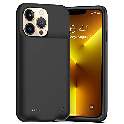 Battery Case for iPhone 13 Pro Max, 8500mAh Rechargeable Portable Charging Case for iPhone 13 Pro Max (6.7 inch) Extended Battery Pack Protective Charger Case (Black)