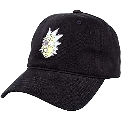 Concept One Warner Bros Rick and Morty Dad Hat, Fly Design Cotton Adjustable Adult Baseball Cap with Curved Brim, Black, One Size