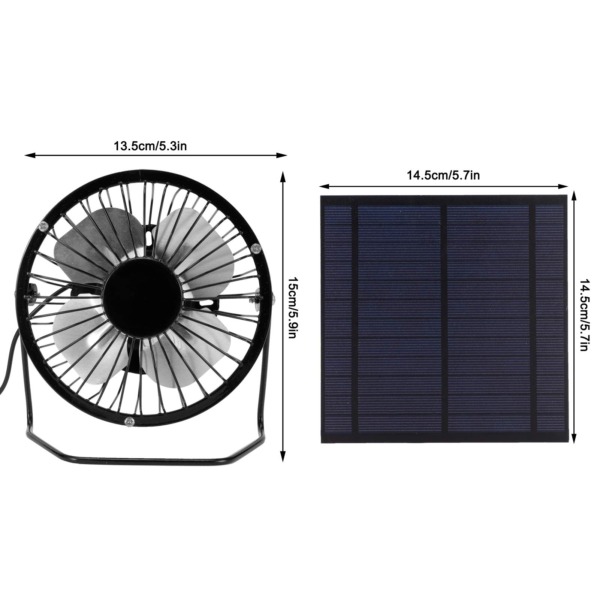 Fockety Solar Panel Powered Fan, Solar Panel Cooling Fan, Solar Powered Fan, Solar Charger Panel, for Dog Chicken House Greenhouse