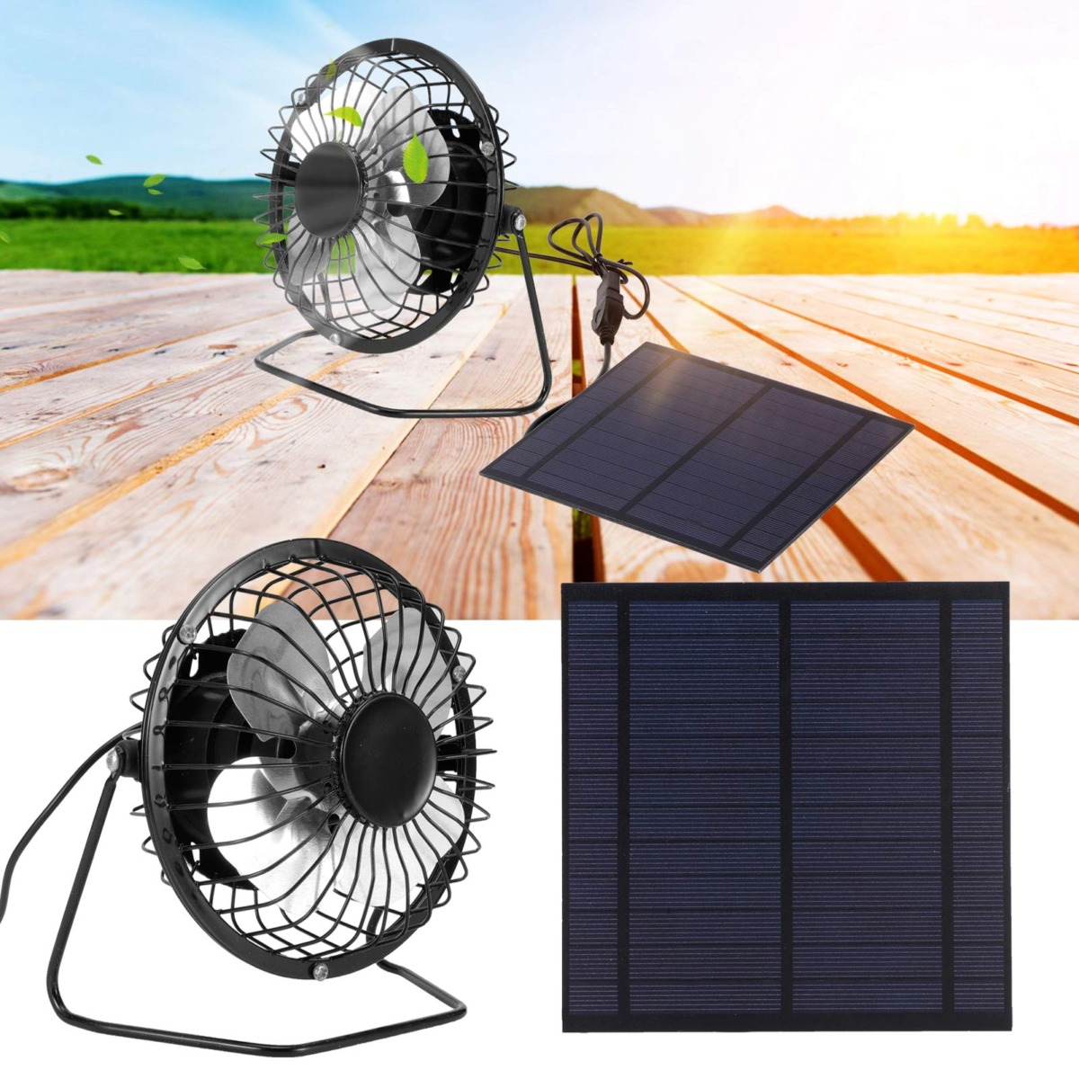 Fockety Solar Panel Powered Fan, Solar Panel Cooling Fan, Solar Powered Fan, Solar Charger Panel, for Dog Chicken House Greenhouse | The Storepaperoomates Retail Market - Fast Affordable Shopping