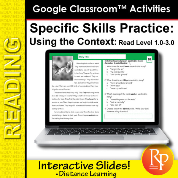 Google Classroom Activities: Using the Context – Specific Reading Skills