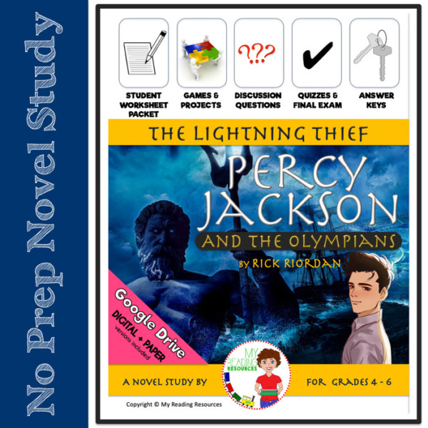 Novel Study: The Lightning Thief (Percy Jackson and the Olympians) (Print + DIGITAL)
