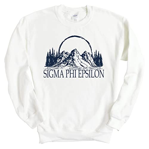 Sigma Phi Epsilon Sweatshirt – Sig Ep Fishing Crewneck Sweatshirt White