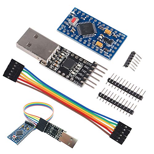ALAMSCN Pro Mini Module Atmega328 328P 5V 16M + CP2102 Module USB 2.0 to TTL Module with Cable for Arduino Compatible with Nano