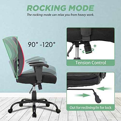 Big and Tall Office Chair 400lbs Desk Chair Mesh Computer Chair with Lumbar Support Wide Seat Adjust Arms Rolling Swivel High Back Task Executive Ergonomic Chair for Home Office (Red) | The Storepaperoomates Retail Market - Fast Affordable Shopping