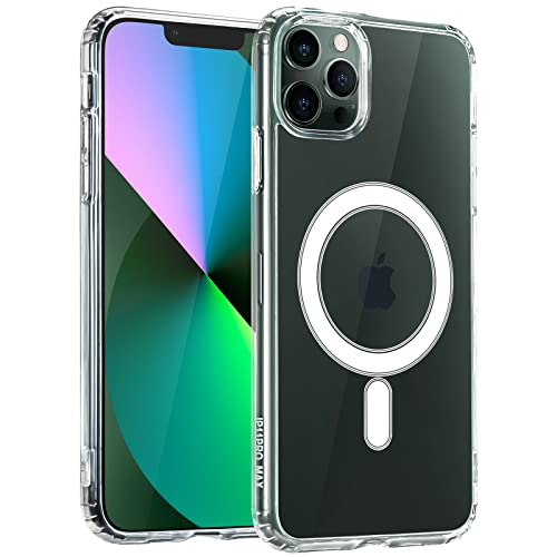 HVDI Clear Magnetic Case for iPhone 11 Pro Max with Mag-Safe Wireless Charging,Soft Silicone TPU Bumper Cover,Thin Slim Fit Hard Back Shockproof Anti-Yellow Protective Case for iPhone 11 Pro Max 6.5In