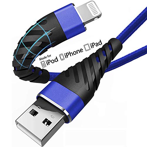 CyvenSmart Long iPhone Charger Cable 10ft for [MFi Certified],(2 Pack) 10 Foot Lightning Cable Fast Charging Cord 10 Feet for iPhone 11/11 Pro/11 Pro Max/XS/XS Max/XR/X/8/8 Plus/7/7 Plus-Blue