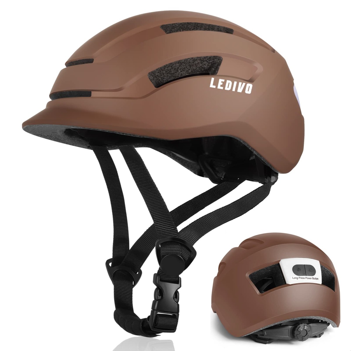LEDIVO Adult Bike Helmet for Urban Commuter Cycling Helmet with Safty Rear Light, Adjustable Lightweight Bicycle Helmet Bike Helmet for Men Women | The Storepaperoomates Retail Market - Fast Affordable Shopping