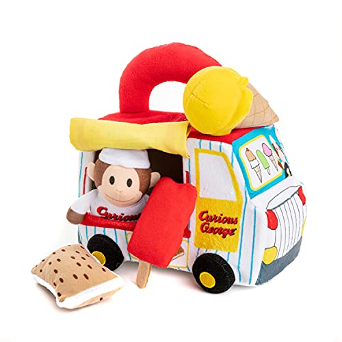 KIDS PREFERRED Curious George Ice Cream Truck Playset with Music and Plush Toys