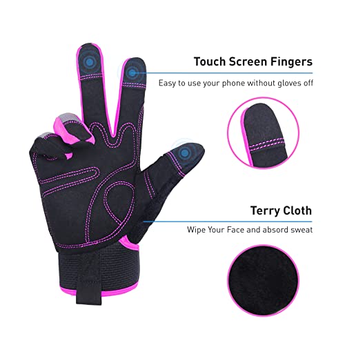 FACELANDY Utility Safety Work Gloves Women, UltraLight Mechanic Driver Gardening Gloves with Touchscreen (M, Pink) | The Storepaperoomates Retail Market - Fast Affordable Shopping