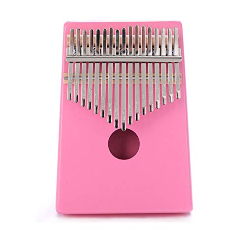 17-key thumb piano, portable African wooden finger piano, easy-to-learn portable musical instrument gift, suitable for children, adults and beginners. (North American Pine Cherry blossom powder)