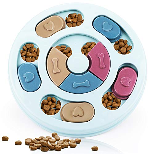 Dog Puzzles Puppy Brain Game Toys Interactive Training Toys for Pets Treat Training and Fun Feeding (Light Blue Puzzle 1)