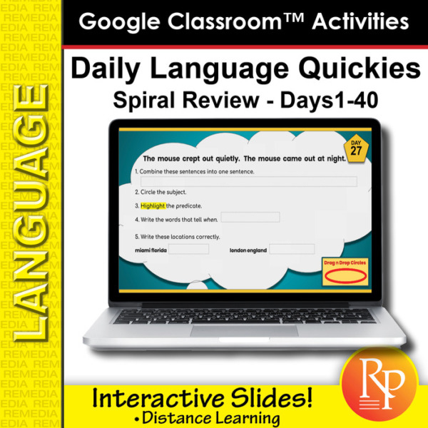 Google Classroom Activities: Daily Language Quickies Gr 3.1