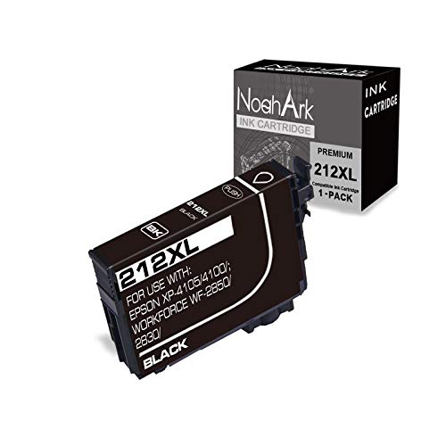 NoahArk 1 Pack 212XL Remanufacture Ink Cartridge Replacement for Epson 212XL 212 T212XL High Yeild for Workforce WF-2830 WF-2850 Expression Home XP-4100 XP-4105 Printer (1 Black)