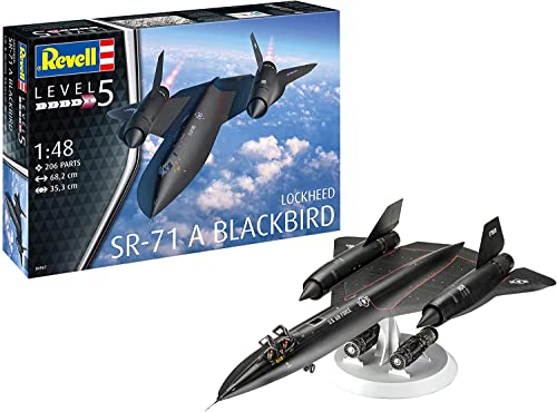 Revell 04967 Lockheed SR-71 Blackbird 1:48 Scale Model Kit, Unvarnished