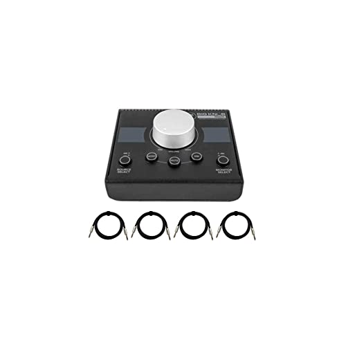 Mackie Big Knob Passive 2×2 Studio Monitor Controller Bundle with 4 Hosa 1/4-Inch TRS Cables (5 Items)