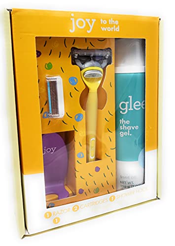 Joy Yellow Women’s Razor Boxed Shaving Kit (Handle, Cartridges, Glee Gel)