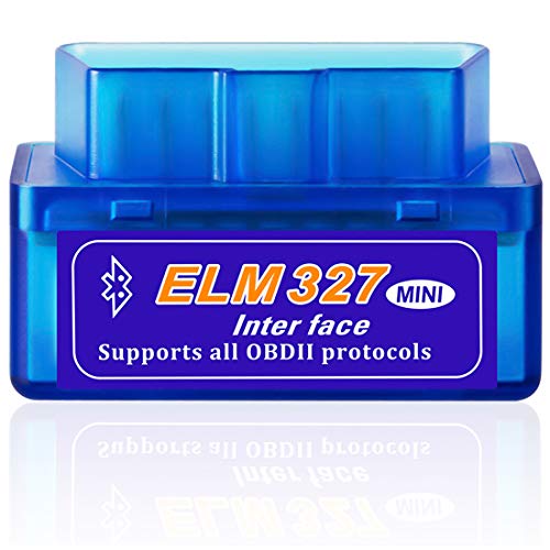 Mini Bluetooth ELM327 OBD2 Car Failure Detector V2.1 Automobile OBD OBDII Code Reader Check Engine Light Diagnostic Scan Tool Suitable for Android Windows Devices Support Torque Pro OBD Fusion