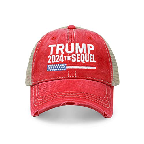 CHOK.LIDS Trump 2024 Campaign Rally Embroidered US Trump MAGA Hat Baseball Trucker Cap TC10 (2024_TC102 Red, 1)