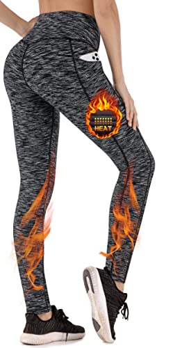 Heathyoga Fleece Lined Leggings with Pockets for Women Winter Leggings for Women Warm Thermal Leggings Yoga Pants Tights