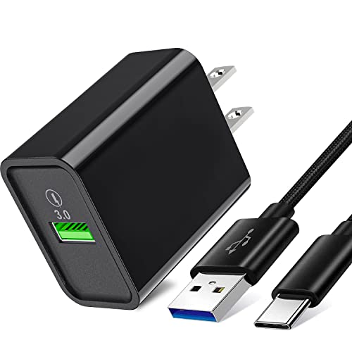 18W for Samsung Galaxy A02S A12 A32 A42 A52 5G Charger Block,Fast Quick Charge 3.0 Wall Phone Power Adapter and 6FT USB C Cable for LG Velvet,Stylo 6 5 4,K92 Wing,K51 Q70,V60 G8X G7 G8 v40 v35 Thinq