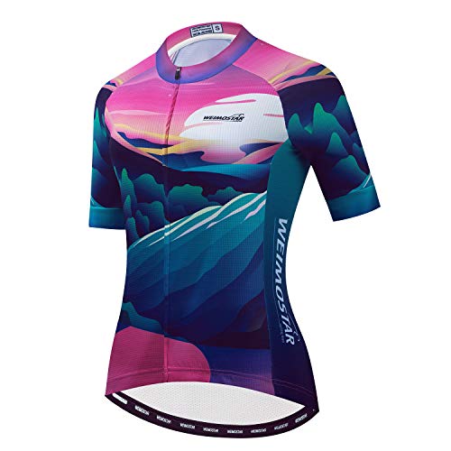 JPOJPO Women’s Cycling Jersey Short Sleeve Cycling Breathable Shirt Pocket S-2XL