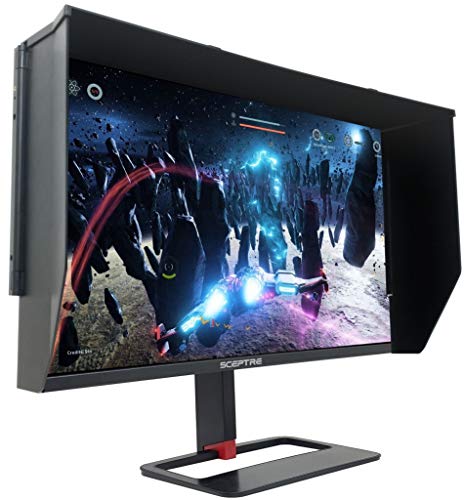 Sceptre IPS 32 inch QHD LED Monitor HDR400 2560×1440 HDMI DisplayPort up to 144Hz 1ms Height Adjustable Gaming Blinders Included, Build-in Speakers Gunmetal Black 2021 (E325B-QPN168+)