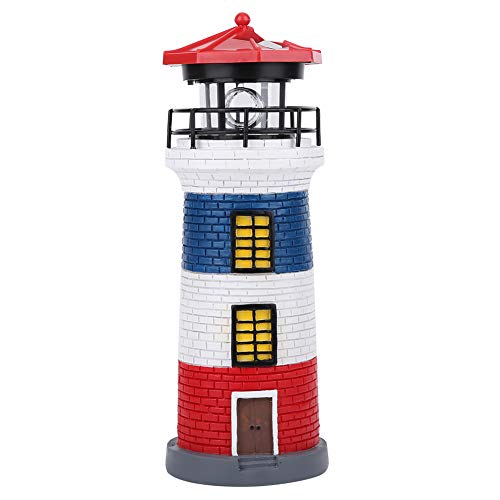 xianshi Valentine’s Day Carnival Lighthouse Light, Easy to Install Solar Lighthouse, Soft Comfortable Light for Home Garden(Red Blue White)