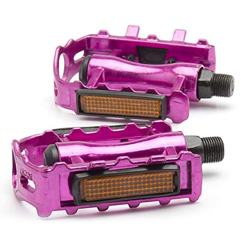 BARMI 1 Pair Compatible with MTB Road Mountain Bike Aluminum Alloy Anti-Slip Bicycle Cycling Pedals,Perfect Bike Accessories Rose Red