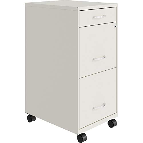 Lorell SOHO Box Mobile File Cabinet, 26.5 x 14.3 x 18 in, White