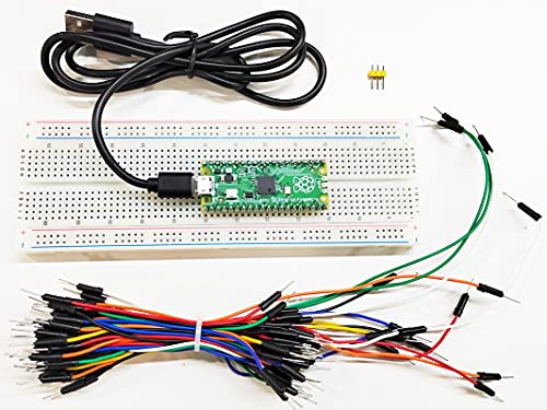 Raspberry Pi Pico Microcontroller Board with Pre-Soldered Header, Based on Raspberry Pi RP2040,Dual-Core ARM Cortex M0+ Processor Support C/C++/Python (Pico Starte Kit with Pico and 5 Accessories)