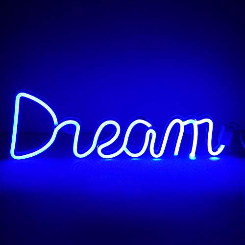 Neon Sign Light, USB Operated Glowing Neon Decorative LED Night Light Wall Decor for Room Party Bar Decorations (Dream)
