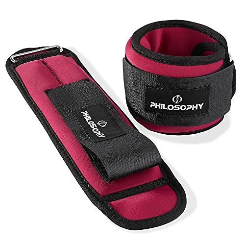 Philosophy Gym Adjustable Ankle/Wrist Weights, Set of 2 – 1.5 lb Each, 3 lb Total for Strength Training and Fitness