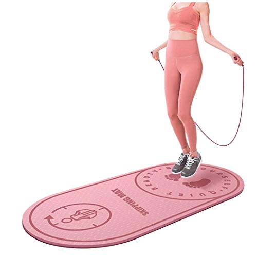 OVERMAL Rope Skipping Floor Mat Yoga Mat, Indoor Jump Rope Mat, Shock Absorption Mute Dancing Yoga Pad Eco Friendly Exercise & Fitness Mat, Absorb Impact on Joints,Knees and Back (Pink)