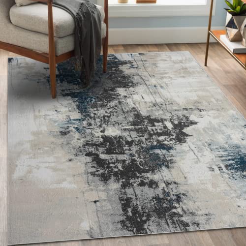 LUXE WEAVERS Olimpia Collection 6610 Blue Modern Abstract Area Rug 8×10