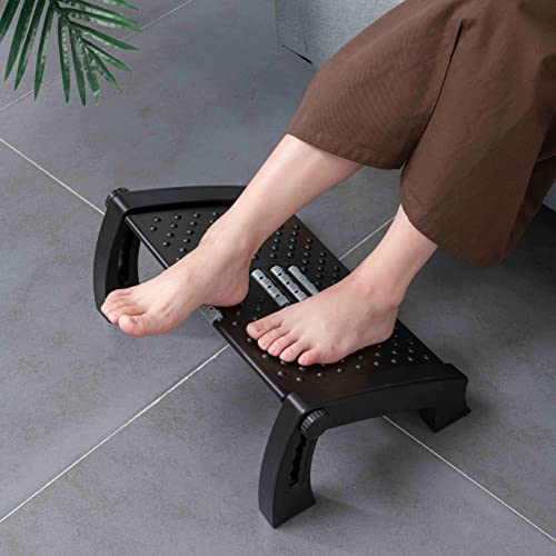 Fanwer 6 Height Adjustable Foot Rest for Under Desk at Work, Ergonomic Foot Stool with Massage Rollers, Ergonomic Tilted Footrest Foot Massager for Home Office Work