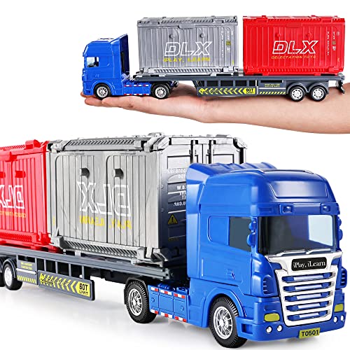 iPlay, iLearn Cargo Truck Toys for 4-5 Year Old Kids, Container Ship Crane Trailer, Transport Logging Trucks, Construction Vehicles Playset W/Forklift Boat, Birthday Gifts for 3 6 7 Boy Toddler Child | The Storepaperoomates Retail Market - Fast Affordable Shopping