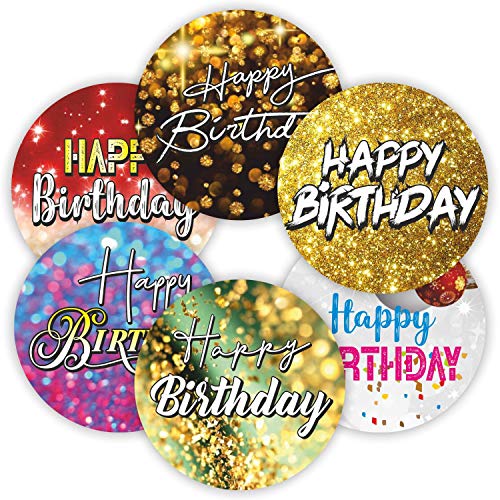 Happy Birthday Stickers Seals Labels (Pack of 120) 2″ Large Round for Gift Envelopes Cards Boxes