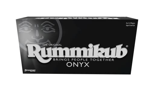 Rummikub Onyx Edition – Sophisticated Set with Unique Black Rummikub Tiles and Vibrantly-Colored Engraved Numbers by Pressman, Multi Color